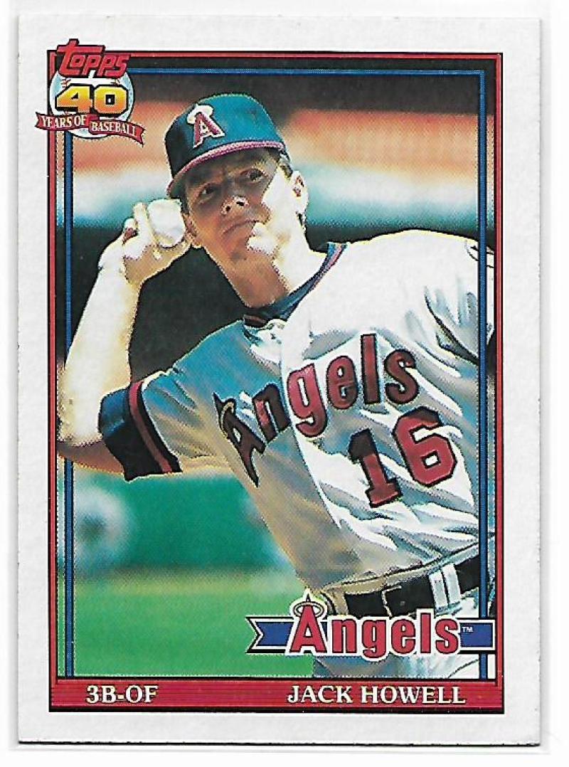 1991 Topps #57 Jack Howell California Angels Baseball Card with jersey number 16