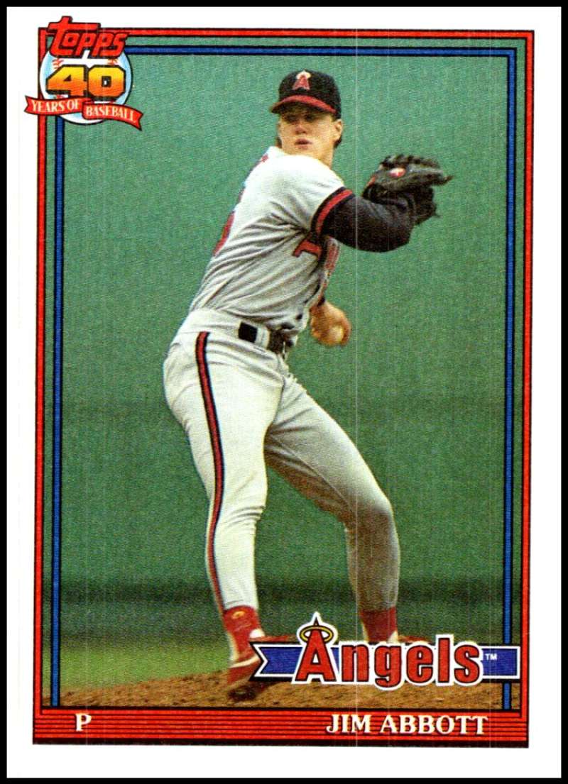 Jim Abbott California Angels Baseball Card from Topps 40th Anniversary set