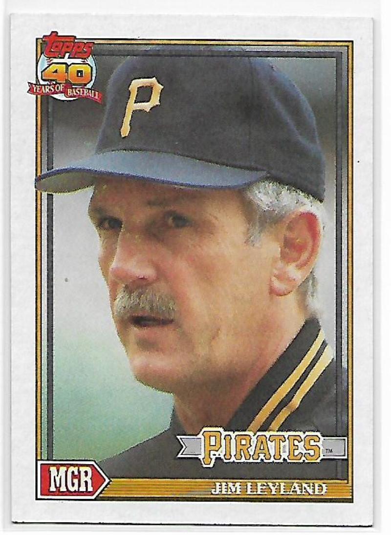 Pittsburgh Pirates Jim Leyland baseball card from 1991 Topps 50th anniversary series