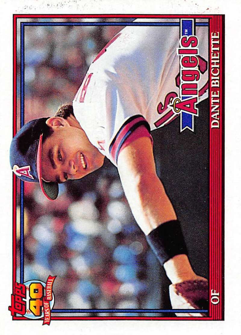 Dante Bichette California Angels Baseball Card in white uniform 1991 Topps #564