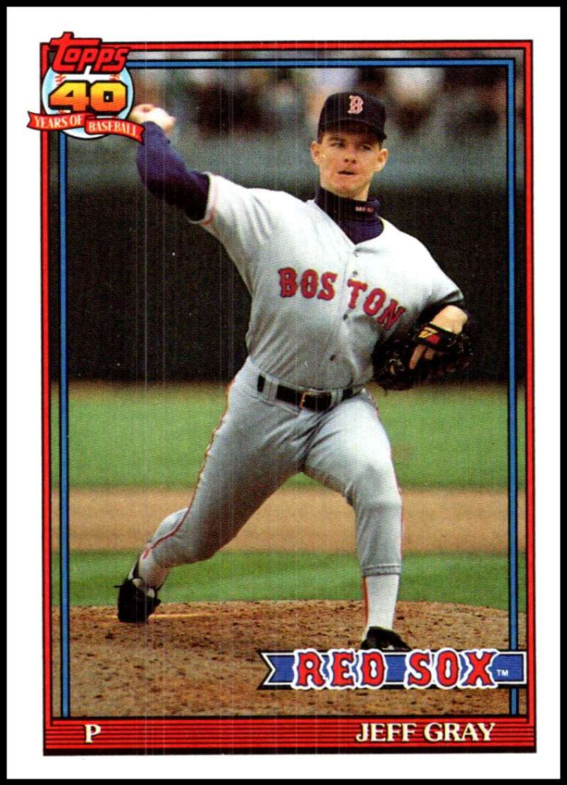 Boston Red Sox pitcher Jeff Gray mid-pitch on the mound in road uniform