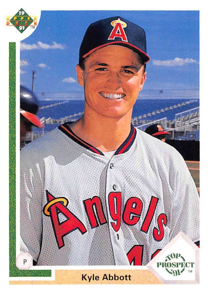 Kyle Abbott in Anaheim Angels uniform on 1991 Upper Deck baseball card