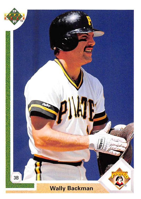 Wally Backman in White Pittsburgh Pirates Uniform on 1991 Upper Deck Baseball Card