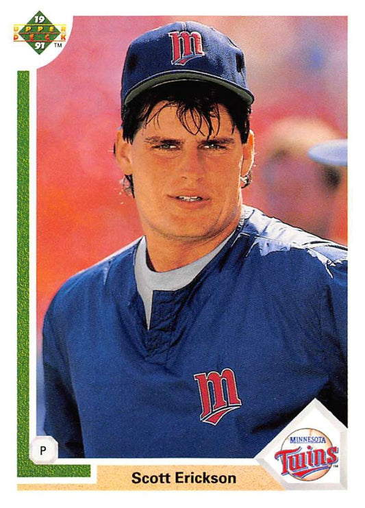 Minnesota Twins baseball player Scott Erickson in 1991 Upper Deck baseball card