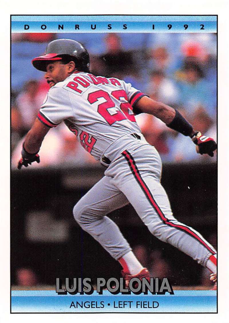 1992 Donruss #252 Luis Polonia California Angels Baseball Card in NM-MT condition