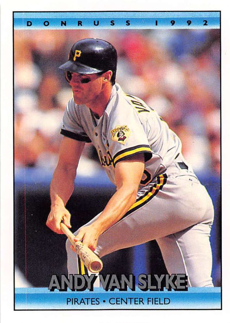 1992 Donruss Andy Van Slyke baseball card featuring Pittsburgh Pirates player in uniform