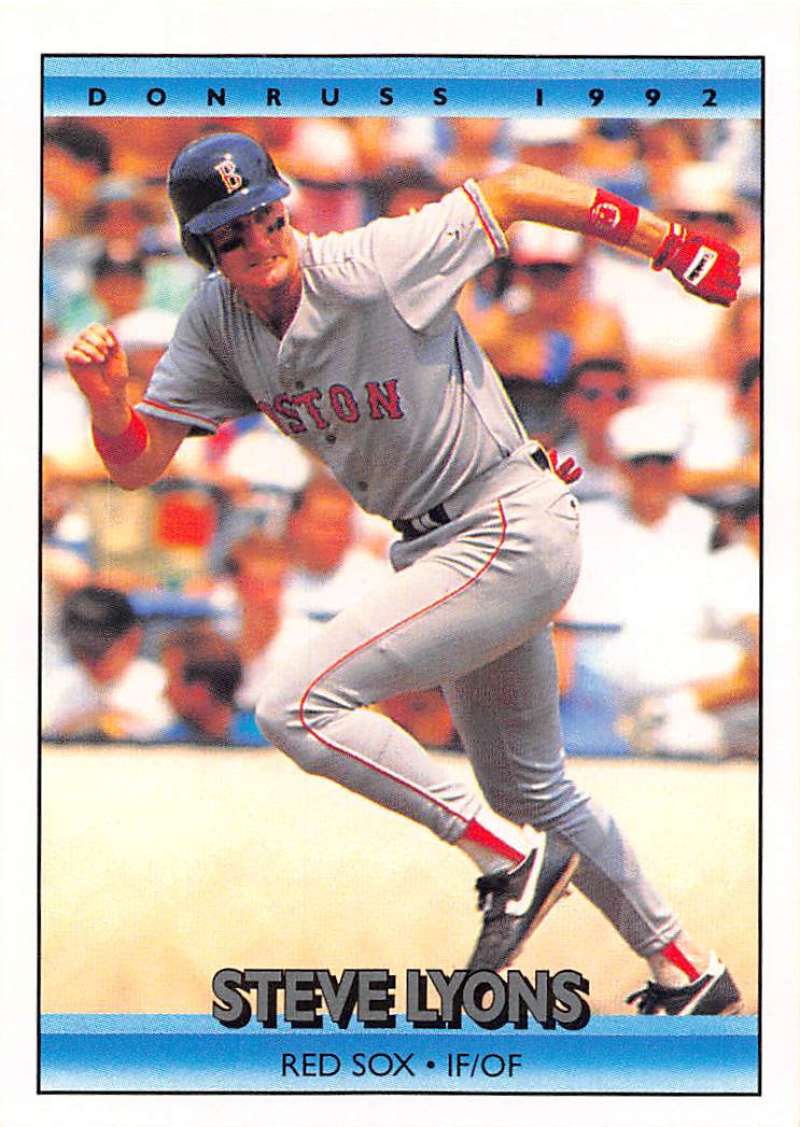 1992 Donruss #758 Steve Lyons in batting stance Boston Red Sox baseball card image