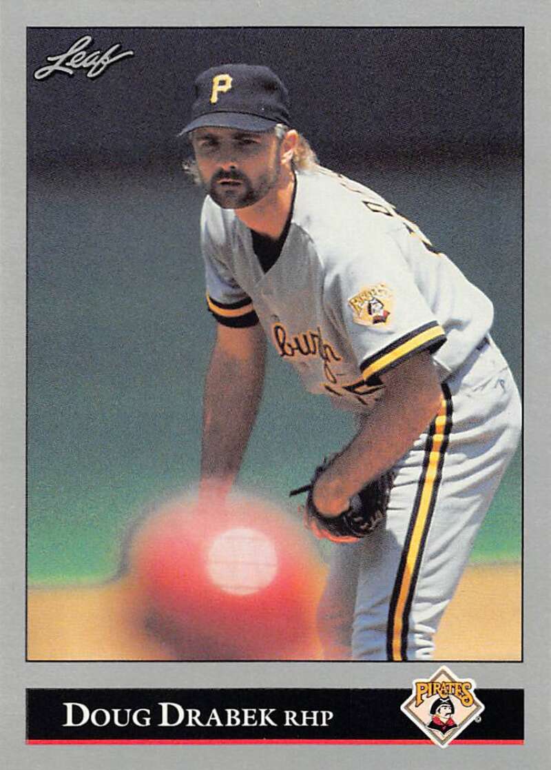 1992 Leaf Doug Drabek Baseball Card featuring Pittsburgh Pirates pitcher in uniform