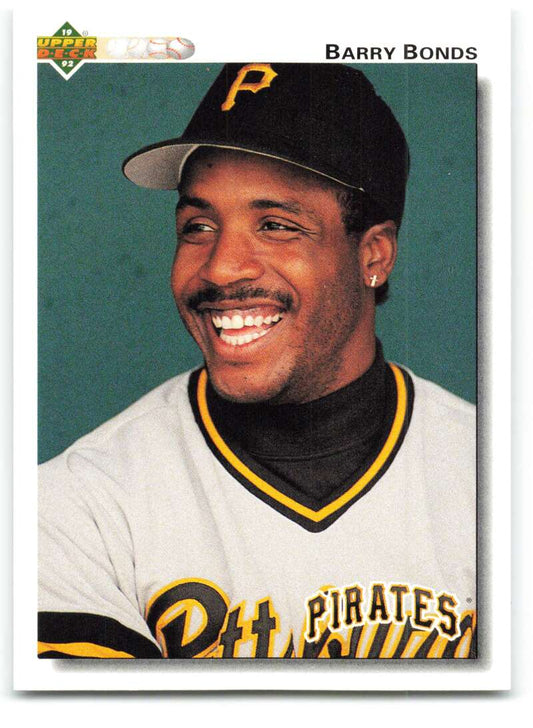 Barry Bonds 1992 Upper Deck #134 Pittsburgh Pirates Baseball Card with white jersey