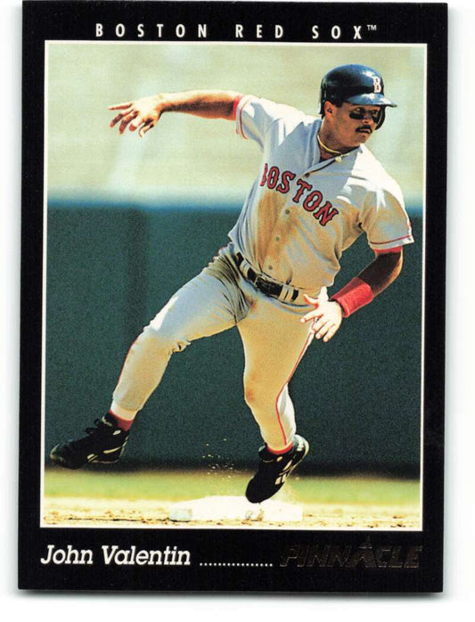 Boston Red Sox player John Valentin running on the field in 1993 Pinnacle card