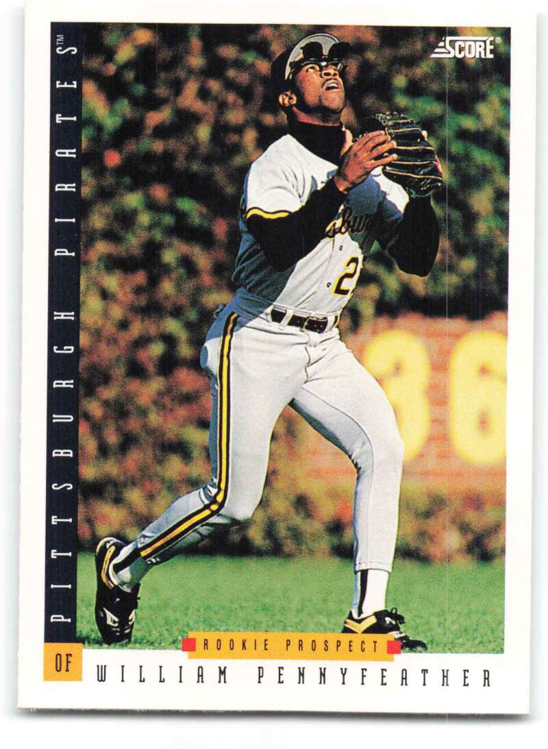 Baseball player in Pittsburgh Pirates uniform tracking fly ball for Pirates baseball card