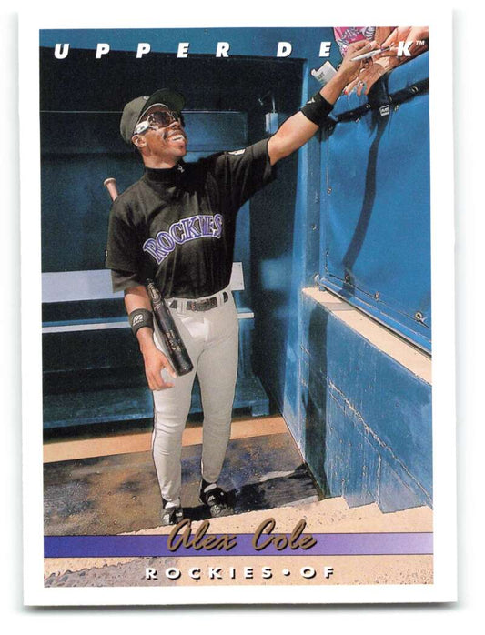 1993 Upper Deck #538 Alex Cole VG Colorado Rockies Baseball Card Image 1