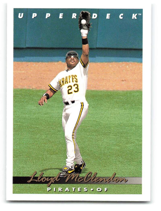 Lloyd McClendon in Pittsburgh Pirates uniform #23 catching a baseball