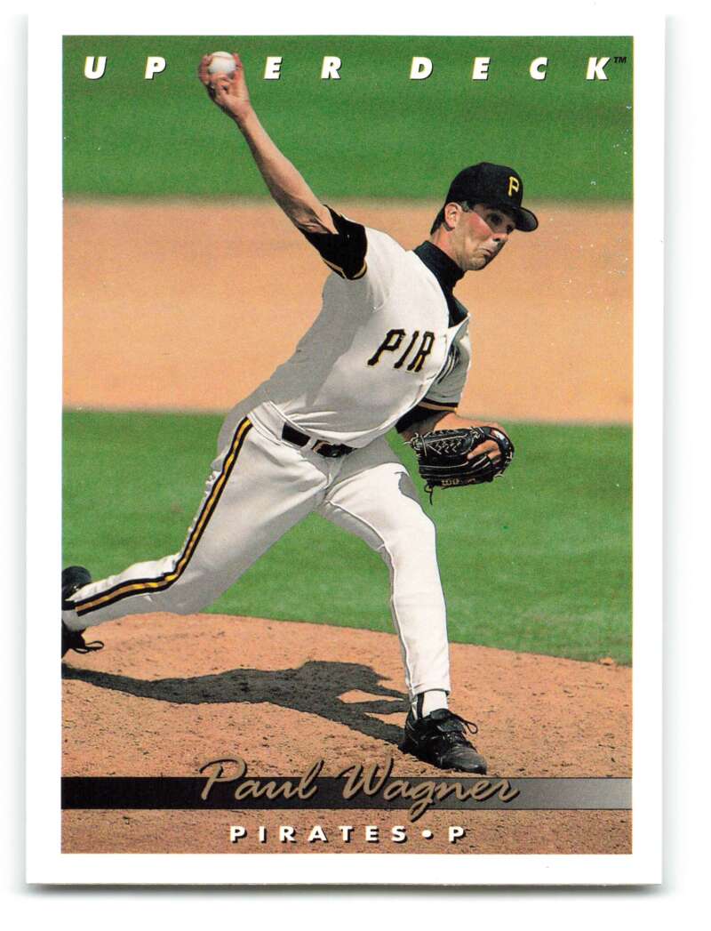 Baseball pitcher Paul Wagner in a Pittsburgh Pirates uniform mid-delivery on the mound