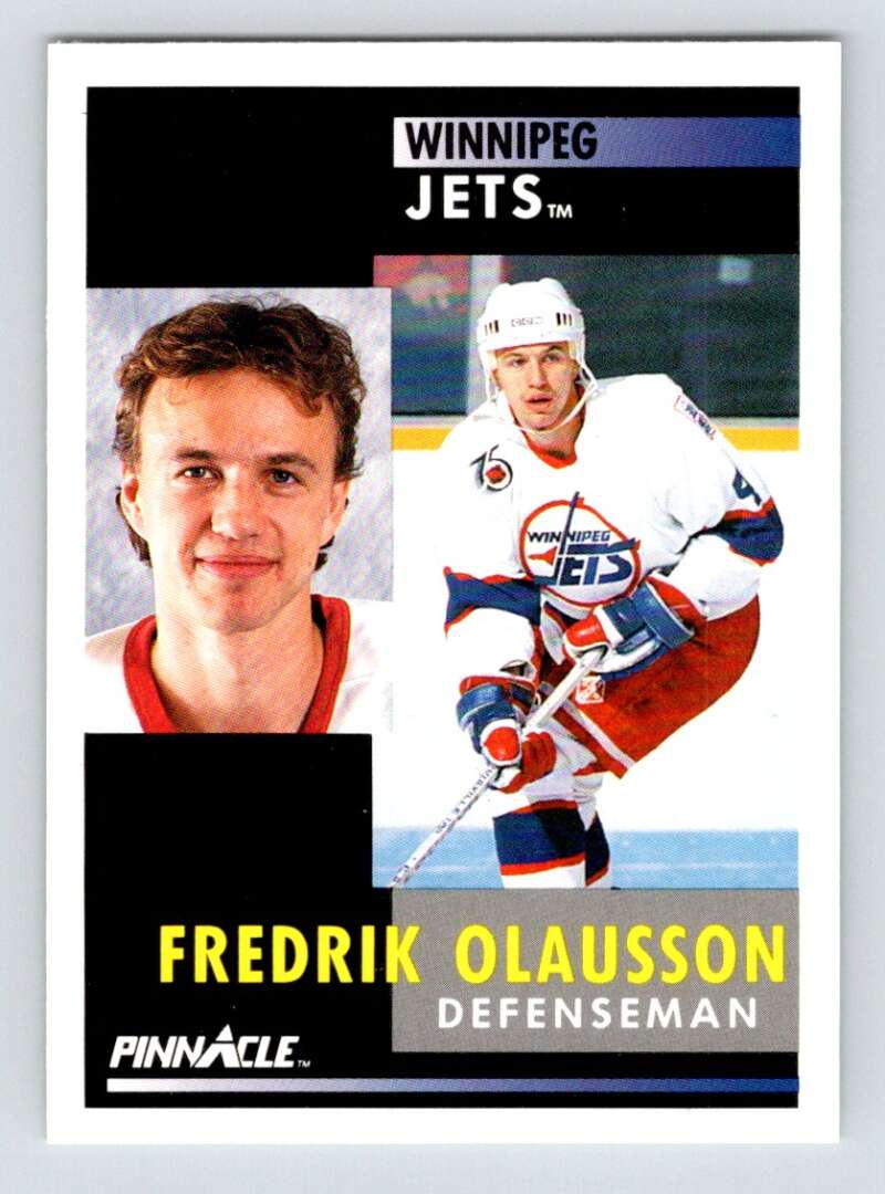 1991-92 Pinnacle #74 Fredrik Olausson NM-MT Winnipeg Jets Hockey Card Image 1