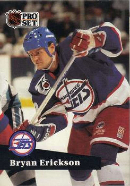 1991-92 Pro Set #516 Bryan Erickson NM-MT Winnipeg Jets Hockey Card Image 1