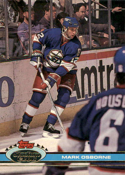 1991-92 Topps Stadium Club #21 Mark Osborne NM-MT Winnipeg Jets Hockey Card Image 1