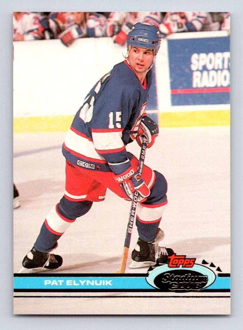 1991-92 Topps Stadium Club #132 Pat Elynuik NM-MT Winnipeg Jets Hockey Card Image 1