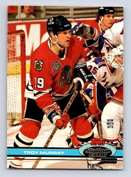 1991-92 Topps Stadium Club #167 Troy Murray NM-MT Winnipeg Jets Hockey Card Image 1