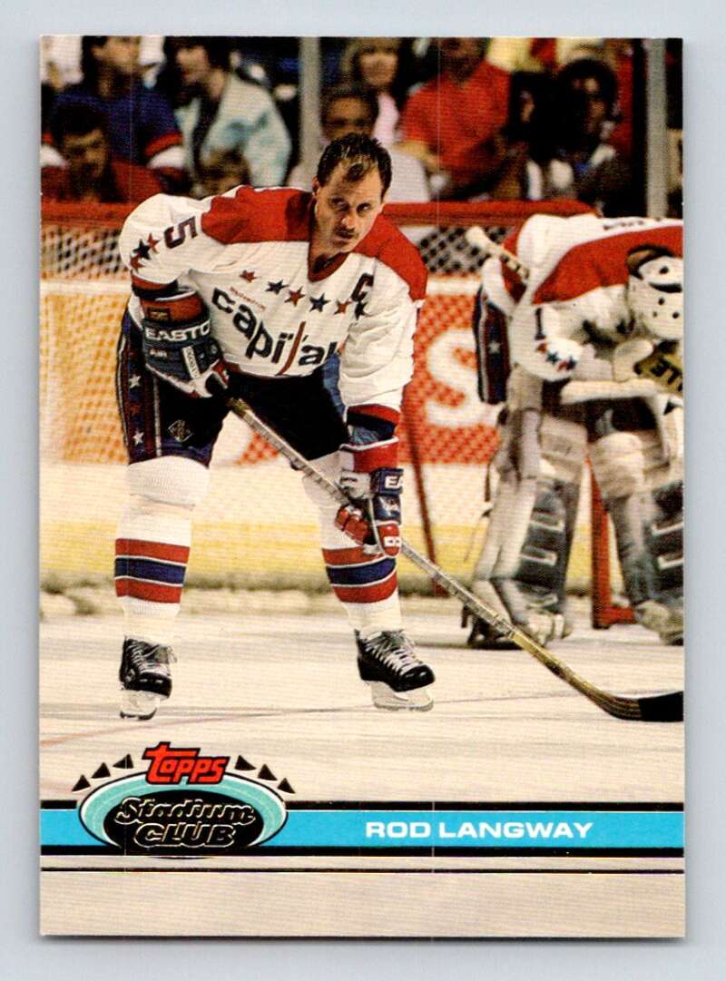 Hockey player in Washington Capitals uniform skating on ice Topps Stadium Club card image