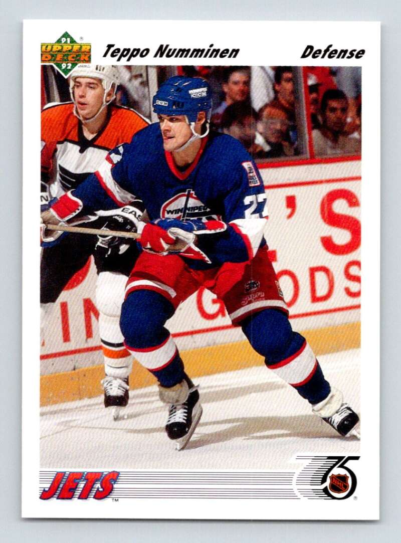 1991-92 Upper Deck #240 Teppo Numminen NM-MT Winnipeg Jets Hockey Card Image 1