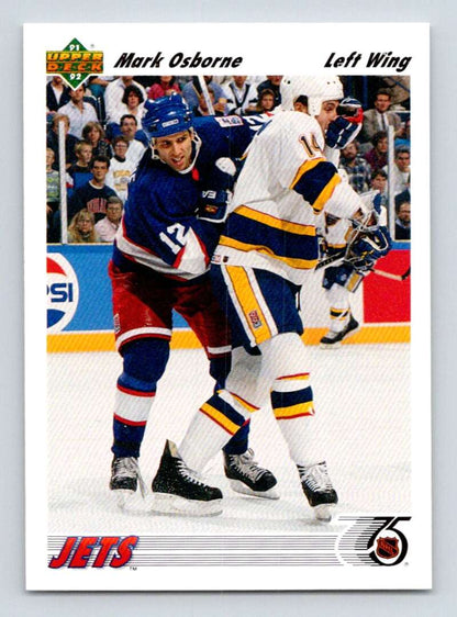 1991-92 Upper Deck #296 Mark Osborne NM-MT Winnipeg Jets Hockey Card Image 1