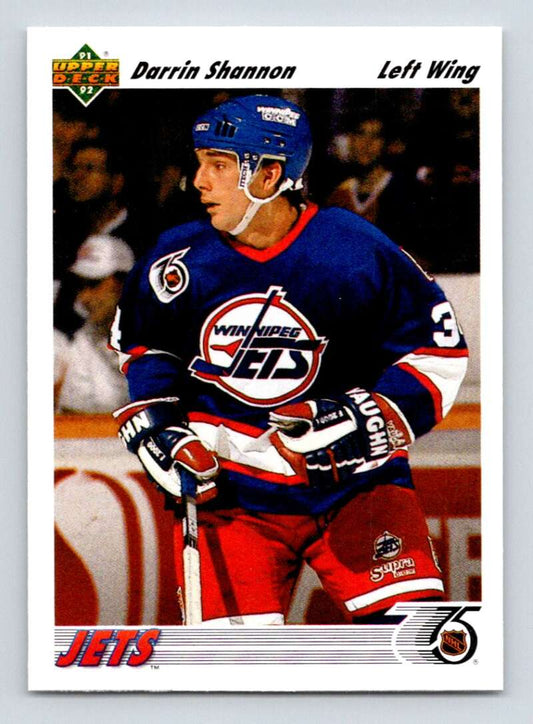 1991-92 Upper Deck #581 Darrin Shannon NM-MT Winnipeg Jets Hockey Card Image 1