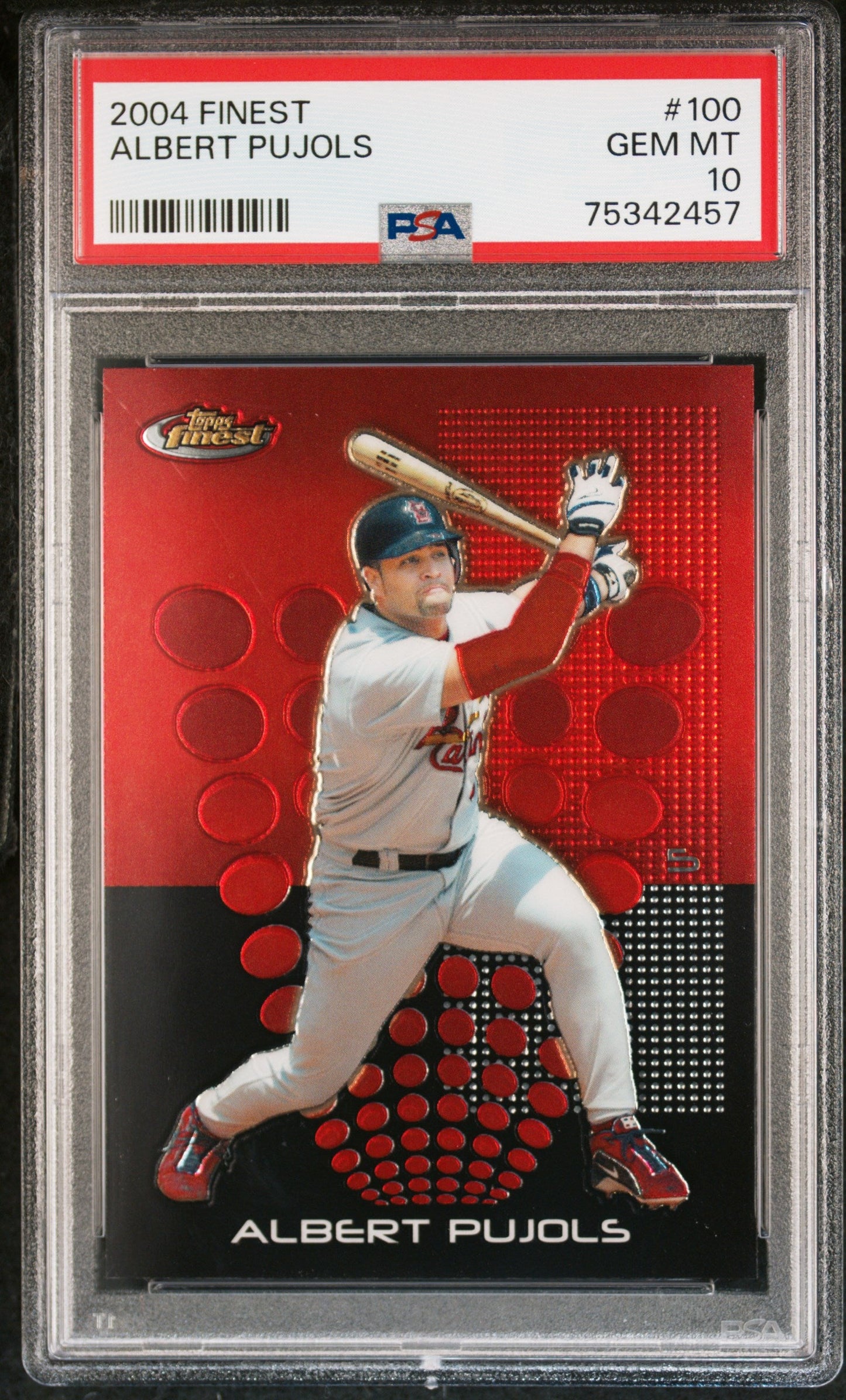 ALBERT PUJOLS 2004 Topps Finest #100 PSA 10 GEM MNT - CARDINALS