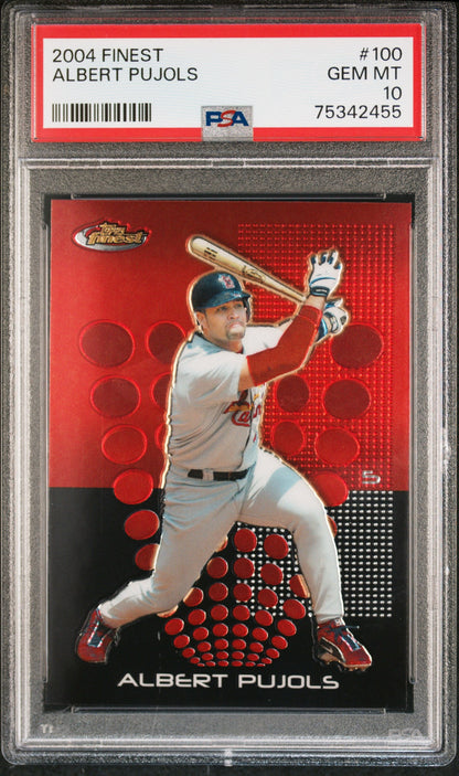 ALBERT PUJOLS 2004 Topps Finest #100 PSA 10 GEM MNT - CARDINALS