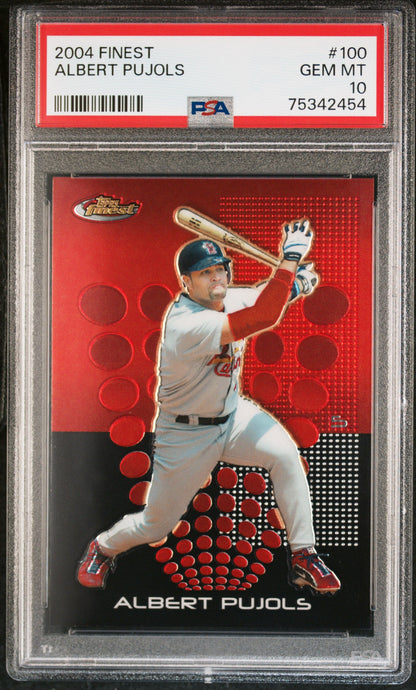 ALBERT PUJOLS 2004 Topps Finest #100 PSA 10 GEM MNT - CARDINALS