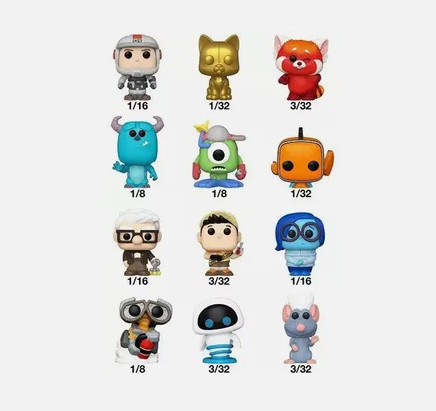 Funko Bitty Pop Mystery Mini Figures showcasing Disney and Pixar characters collection