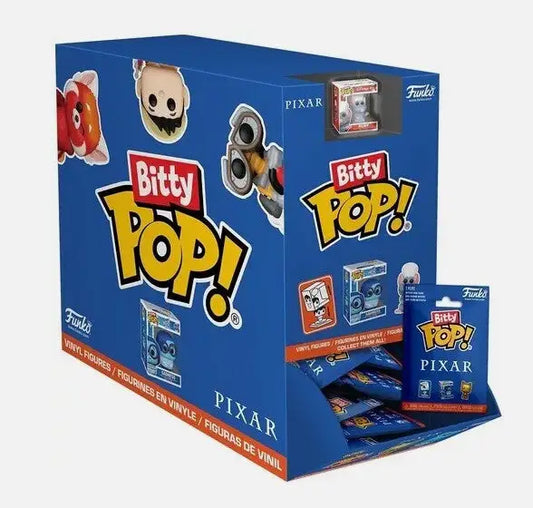 Display box for Funko Bitty Pop Pixar-themed collectible figures