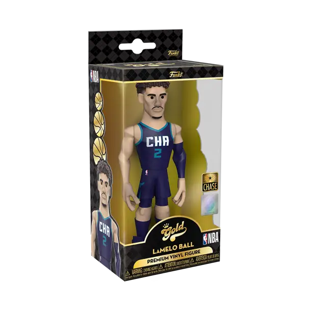 Action figure of LaMelo Ball in Charlotte Hornets uniform, premium vinyl figure CHASE