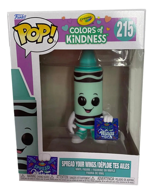 Funko Pop teal Spread Your Wings Crayon Colors of Kindness figurine #215 smiling character