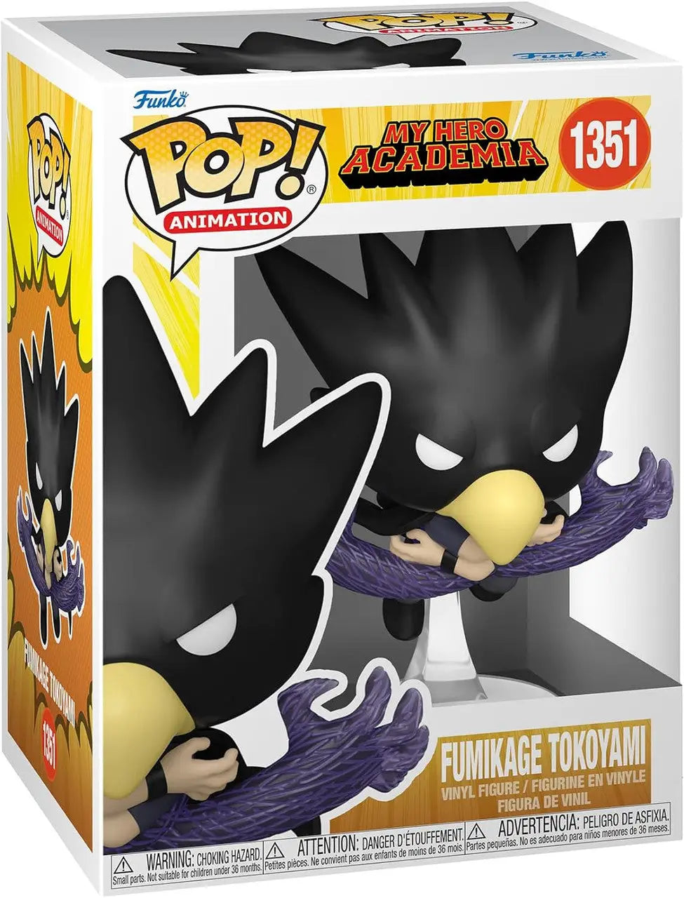 Funko Pop! figure box of Fumikage Tokoyami from My Hero Academia collectible series