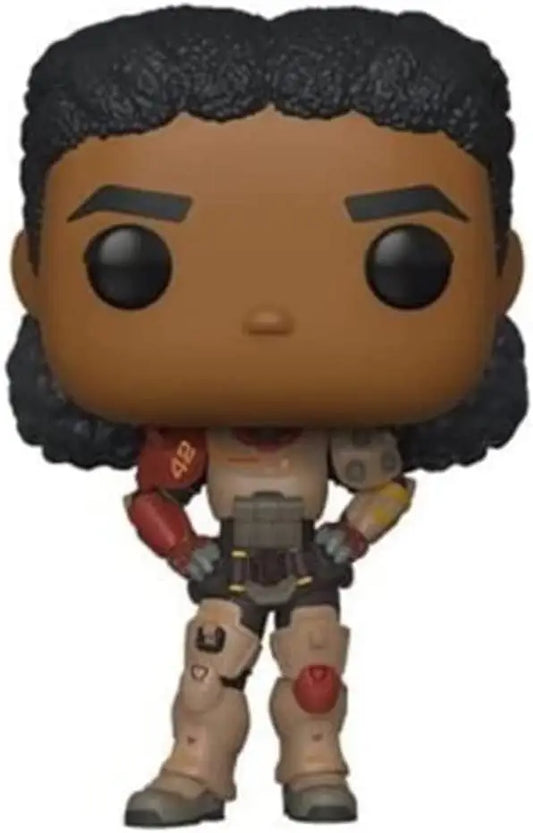 Funko Pop figure of Izzy Hawthorne from Disney Lightyear in red and tan Zap Patrol outfit