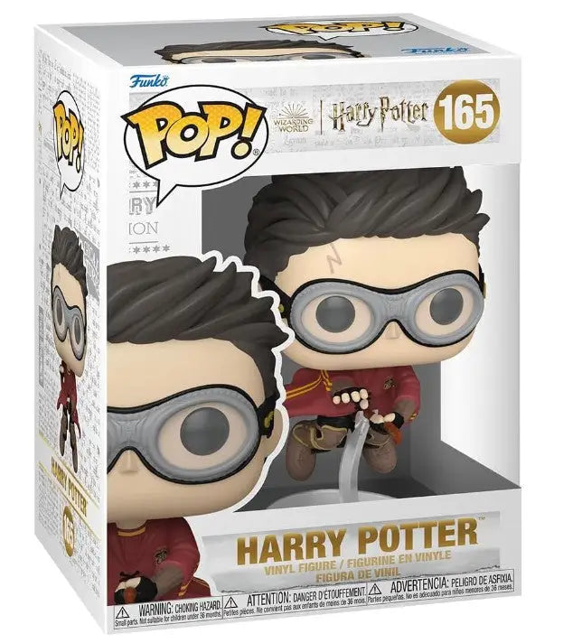 Funko Pop Harry Potter #165 figure in Quidditch robes wearing goggles collectible toy