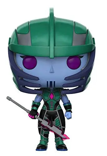 Stylized Funko POP Marvel Guardian Hala The Accuser figurine with sword and green helmet