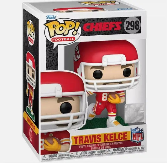 Travis Kelce Funko Pop NFL figure #298 for Kansas City Chiefs collectors and trading cards