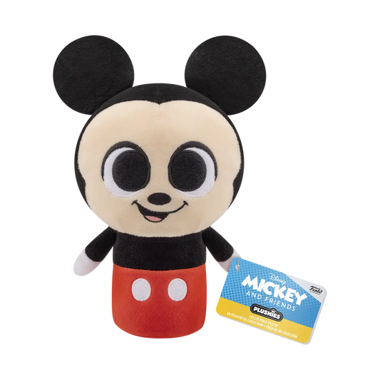 Mickey Mouse plush toy with large ears and red shorts from Funko POP! Plushies collection