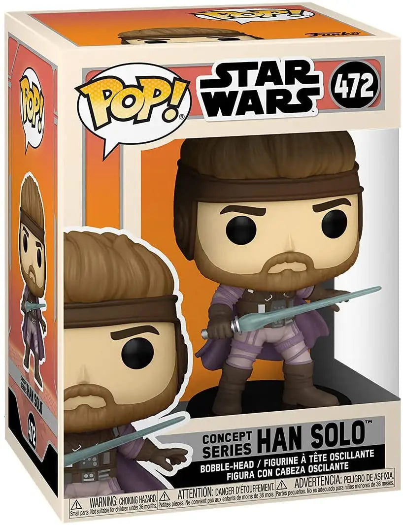 Funko Pop! Star Wars Concept Series Han Solo #472 holding a blaster in stylish attire