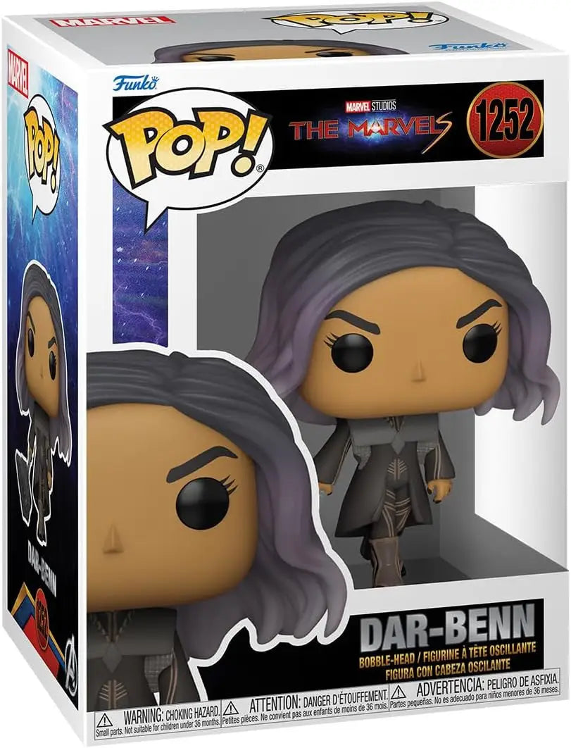 Funko Pop! vinyl figure of Dar-Benn from The Marvels movie, 1252 collectible for trading cards fans