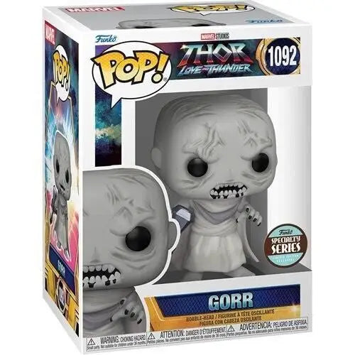 Funko Pop Thor Love and Thunder Gorr #1092 Specialty Series vinyl figure in gray skeleton design