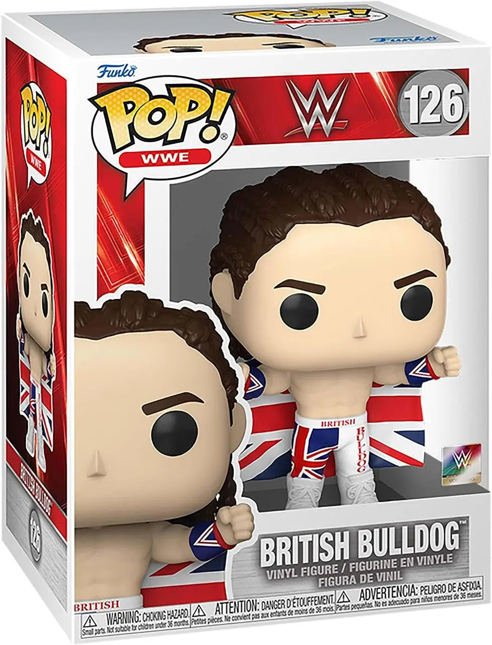 Funko Pop WWE British Bulldog #126 vinyl figure in Union Jack outfit