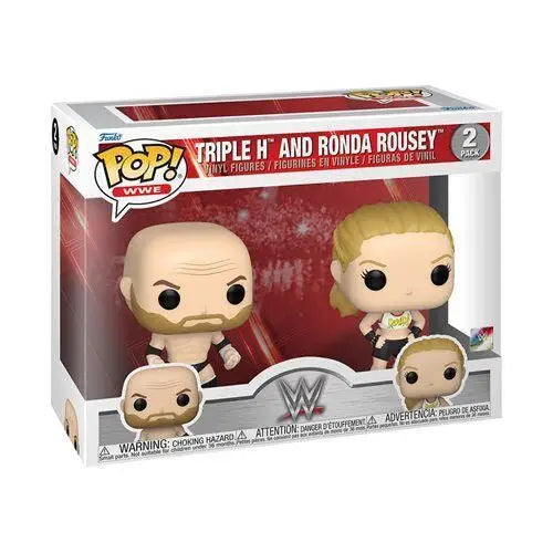 Funko POP WWE Triple H and Ronda Rousey 2 Pack collectible figure set for fans of trading cards