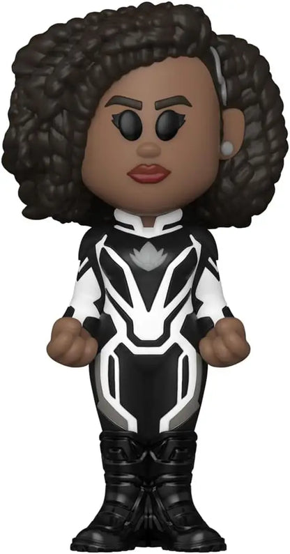 Funko Soda Marvel Photon figure in can with black and white futuristic suit