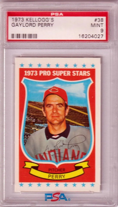 1973 Kellogg’s PSA 9 Mint Gaylord Perry baseball card from Columbia Hobby, box free shipping