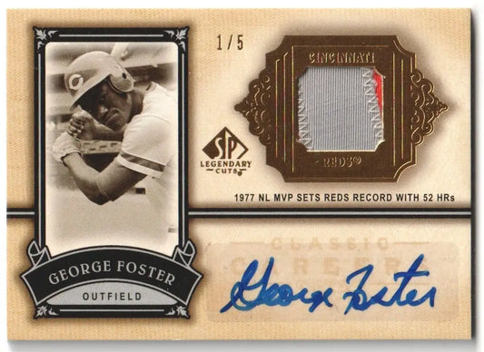 George Foster 2005 Upper Deck SP Legendary Cuts Autograph Jersey single card from Columbia Hobby