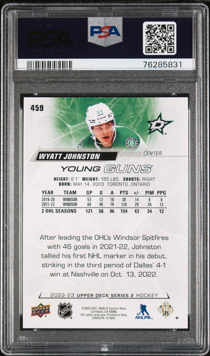 Wyatt Johnston 2022 Upper Deck Rookie #459 PSA 10 Gem Mint