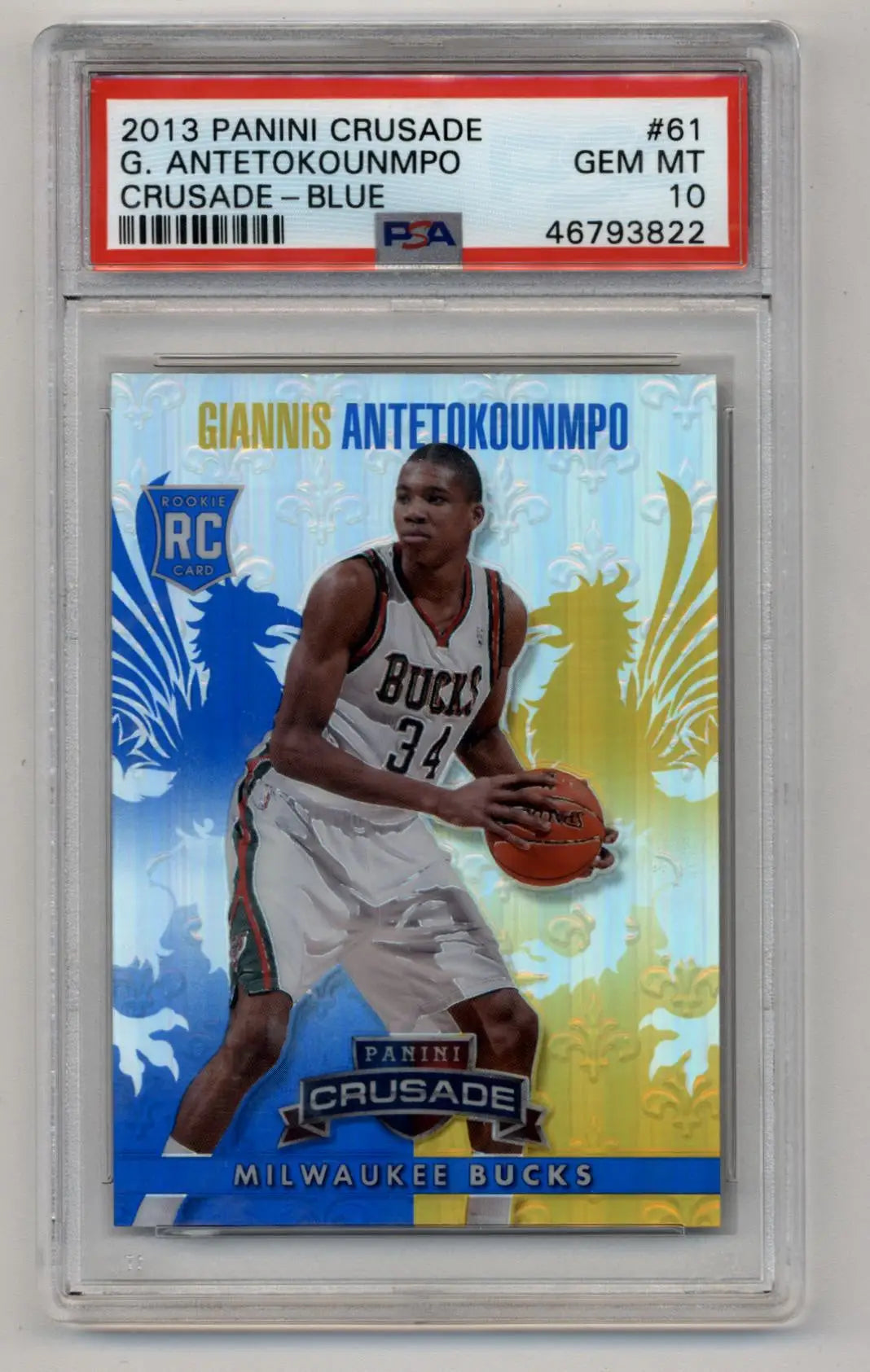 PSA 10 Gem Mint Giannis Antetokounmpo 2013-14 Crusade Blue basketball card